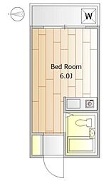 東急東横線 祐天寺駅 徒歩13分の賃貸アパート 1階ワンルームの間取り