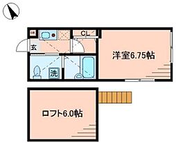 グリーン・ハイツ 1Kの間取図画像