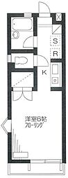 西武新宿線 上石神井駅 徒歩9分の賃貸アパート 2階1Kの間取り