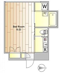 東急東横線 学芸大学駅 徒歩9分の賃貸マンション 2階ワンルームの間取り