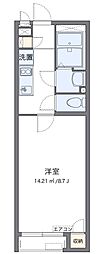 リバティアークレイワ 1Kの間取図画像