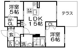 パルク・ブリーゼ 2LDKの間取図画像