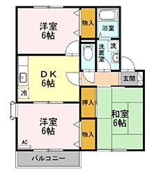 サイプレスタウンA 3DKの間取図画像