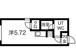 Ludens戸越銀座 5階ワンルームの間取り