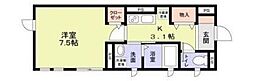 CarpeDiem 1Kの間取図画像