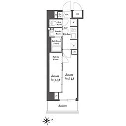 ブランシエスタ荻窪 4階2Kの間取り