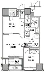 ウエストパークタワー池袋 2LDKの間取図画像