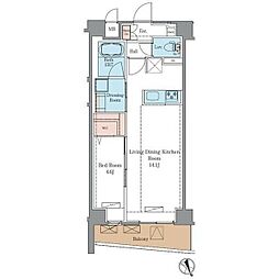 ラグゼナ平井サウス 3階1LDKの間取り