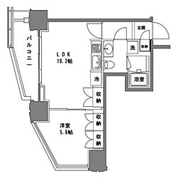 シティタワー新宿新都心 1DKの間取図画像