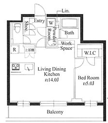 ラヴィエール千駄ヶ谷プレミアムレジデンス 2階1LDKの間取り
