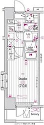 ガーラリバースクエア横濱南 1Kの間取図画像