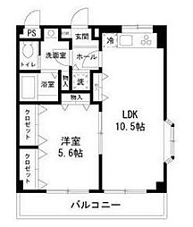 サンライズ小田 1LDKの間取図画像