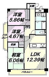 ラフィネ立川 3LDKの間取図画像