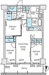ロイヤルパークス赤羽ノース 9階3LDKの間取り