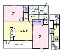 ミルト・ブリーゼ 2LDKの間取図画像