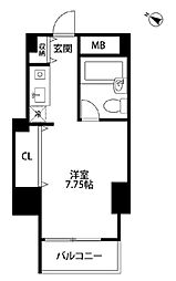 メゾン・ド・ヴィレ麻布台 1Kの間取図画像