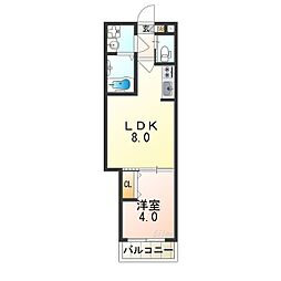 南海高野線 住吉東駅 徒歩4分の賃貸アパート 2階1LDKの間取り