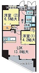 シュワーブ三国ヶ丘 2LDKの間取図画像