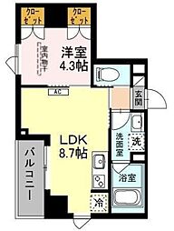 セレッソ本所 4階1LDKの間取り