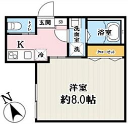 エンドレス城下 1Kの間取図画像