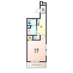 ソレイユ聖天下C 1Kの間取図画像