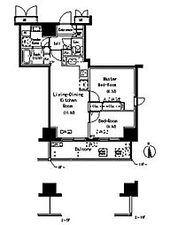 パークアクシス元浅草ステージ 2階2LDKの間取り