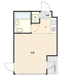 エヴェナール大森 ワンルームの間取図画像