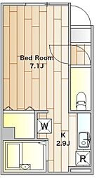 レスポワール 1階1Kの間取り