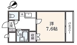 ヴィラローザ 1Kの間取図画像
