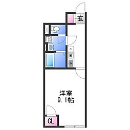 JR紀勢本線 海南駅 徒歩16分の賃貸アパート 1階1Kの間取り