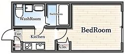 パークFLATS横浜白楽 1Kの間取図画像