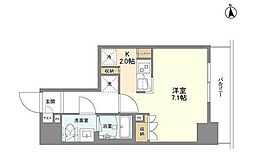 シーズンフラッツ元浅草4丁目 2階1Kの間取り