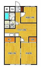 葵マンション 3DKの間取図画像