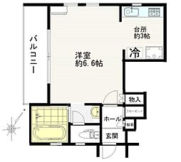 ディアコートＡ 1階1Kの間取り