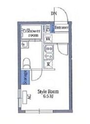 京急本線 平和島駅 徒歩4分の賃貸マンション 2階ワンルームの間取り