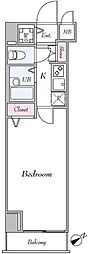 トーシンフェニックス日本橋兜町弐番館 1Kの間取図画像