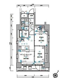 JR京浜東北・根岸線 川崎駅 徒歩9分の賃貸マンション 3階2LDKの間取り