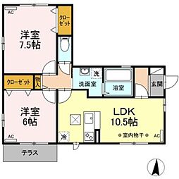ファミリエ荏田 2LDKの間取図画像
