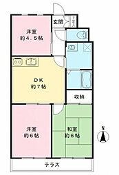 ウエストエンドA 2階3DKのリビング/ダイニング