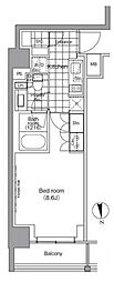 パークハビオ門前仲町 1Kの間取図画像