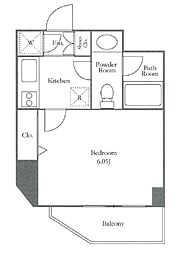 プレミアステージ笹塚 7階1Kの間取り