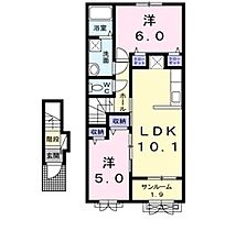 プレジャー 202 ｜ 新潟県新発田市西園町３丁目15-9（賃貸アパート2LDK・2階・56.42㎡） その2