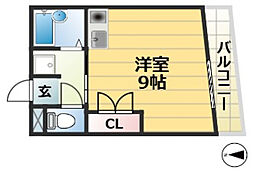 ラインハイム ワンルームの間取図画像