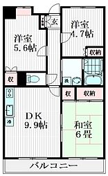 セブンハイツ1 3DKの間取図画像