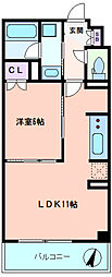 ドゥーエ大宮 1LDKの間取図画像