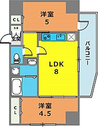 SDグランツ新神戸ステーションフロント 1SLDKの間取図画像