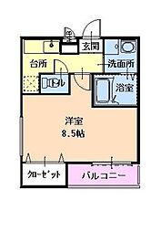 阪急神戸本線 塚口駅 徒歩7分の賃貸アパート 1階1Kの間取り