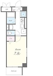 ラ カーサ 4階1Kの間取り