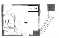 八丁堀東豊エステート ワンルームの間取図画像