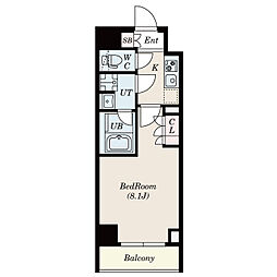 S-RESIDENCE三田慶大前 1Kの間取図画像